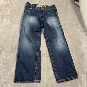 Avirex Jeans Mens 34x30 Blue Denim Classic Straight Leg Five Pocket Zip Fly